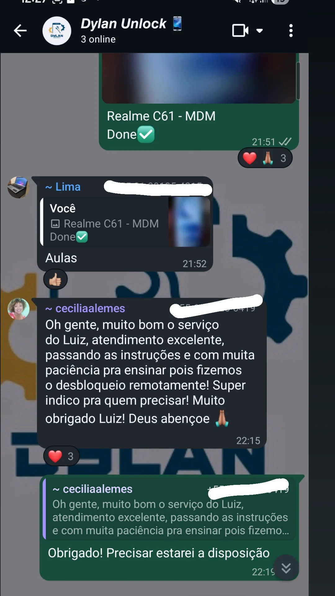 Print de conversa no WhatsApp - Amanda Rocha